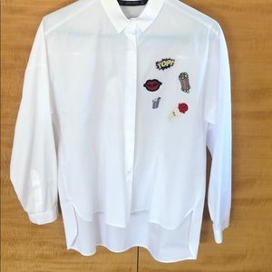 Long sleeve white Zara basic button down